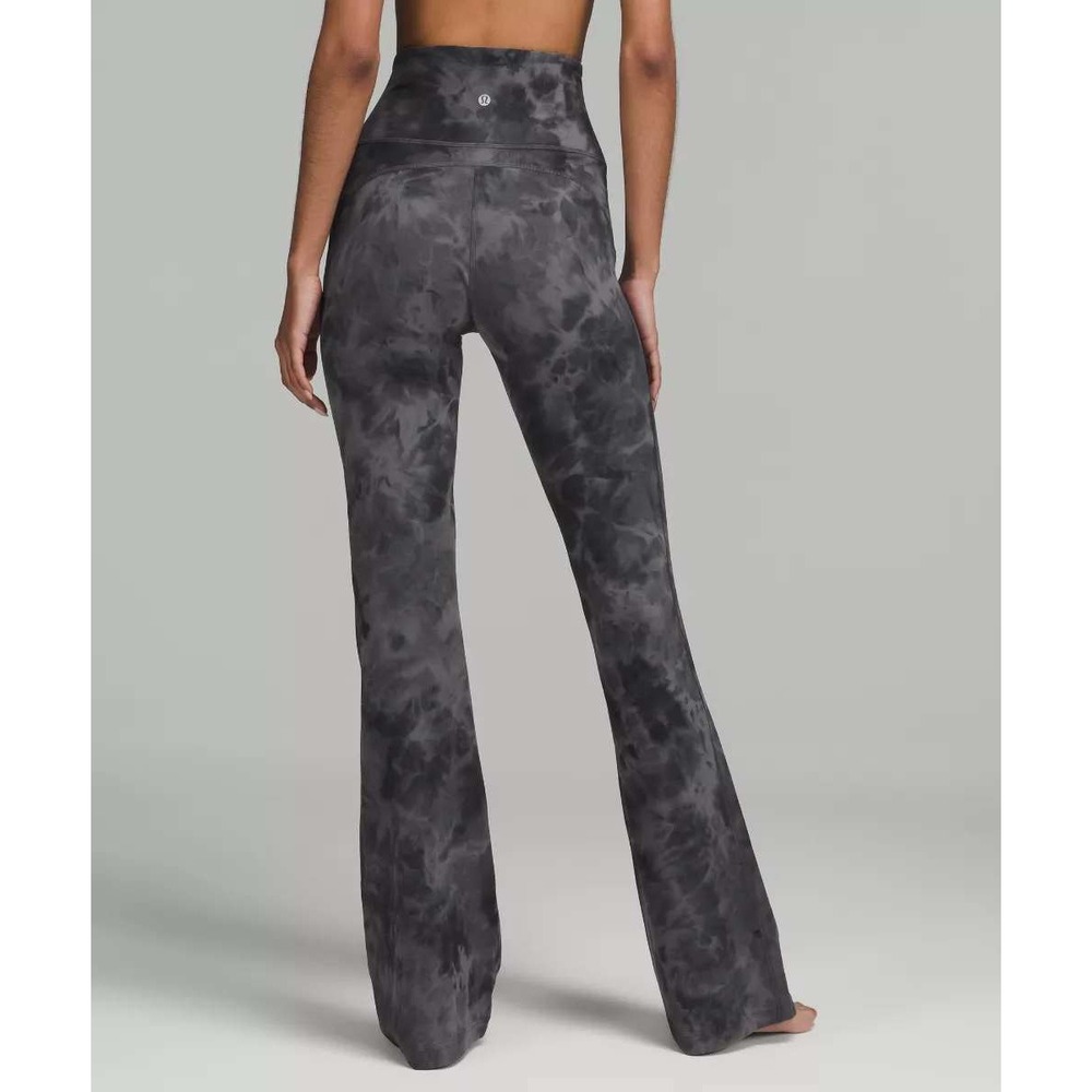 Lululemon Groove SHR Flare Pant Nulu Diamond Dye Graphite Grey Yoga Leggings